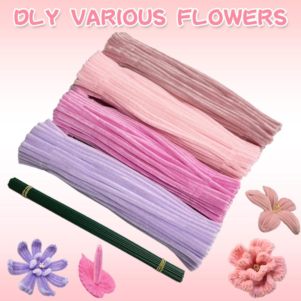 410 pcs colored pipe cleaner flower set, Chenille stemsbulk handcrafted DIY art decoration for beginners