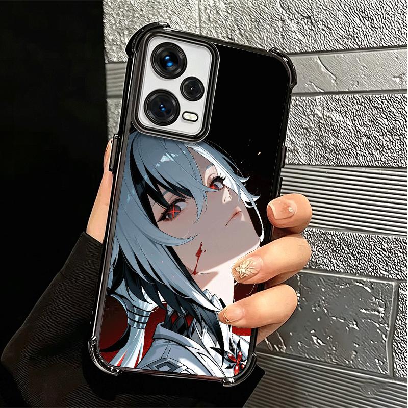 Genshin Impact Arlecchino Plating Phone Case For Xiaomi Redmi Note 14 15 Pro Plus 13 12 11 11S 11T 10 9S 9 5G Anti-Fall Airabag