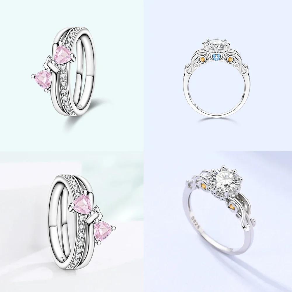 Pink Pumpkin Carriage Celtic Knot Bowknot Ring Authentic copper Jewellery Fien Rings Women Gift Friend High Quality