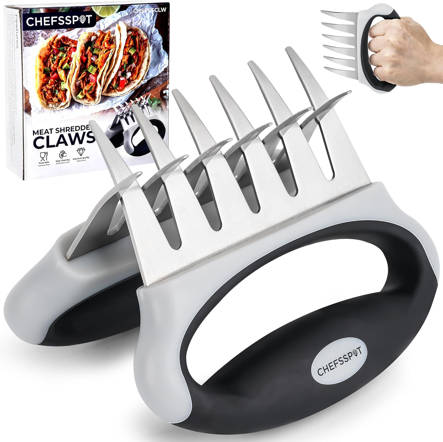 

Meat Shredder Claws with Ultra-Sharp Blades for Shredding Meat, Lift, Handle, and Cut - Chicken Shre