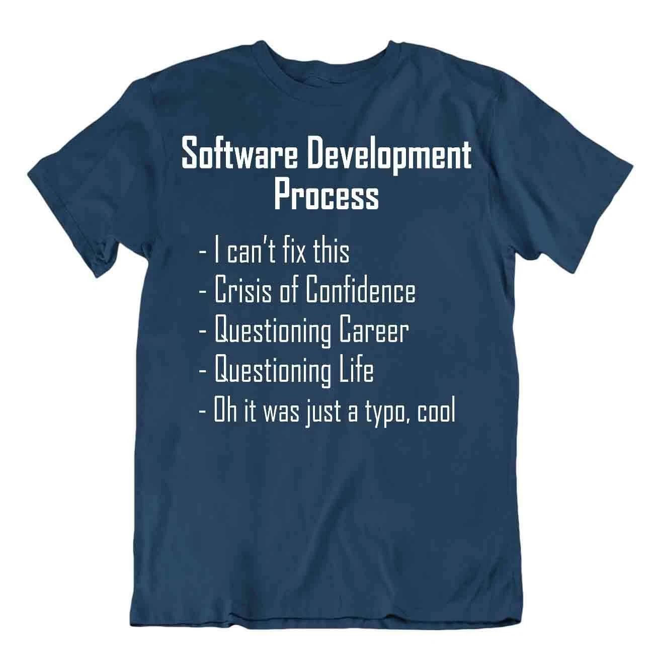 Software Process Tshirt Programmer T-Shirt Funny Computer Language Apparel S