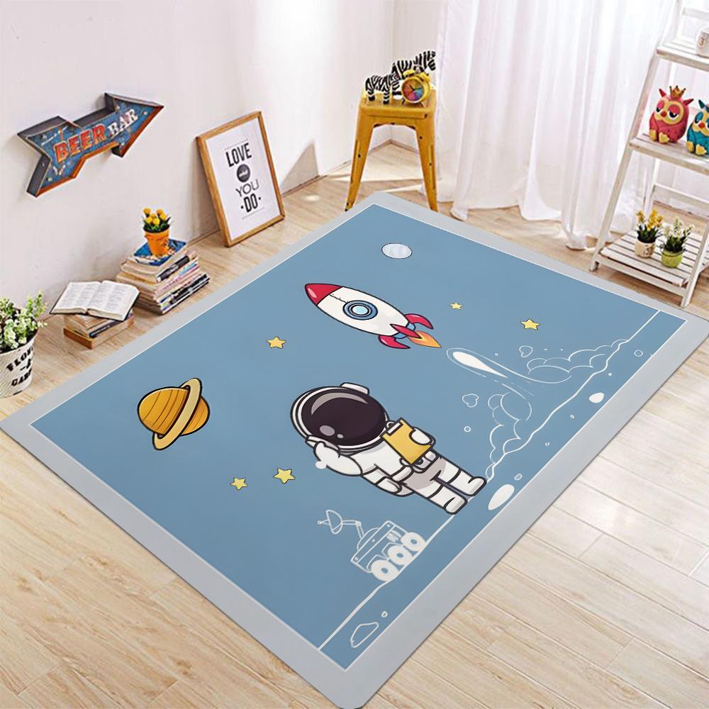 

Universe Rocket Carpet for Living Room Carpet Home Children s Soft Crawling Mat Bathroom Anti-slip Kids Bedroom Large Decor Rugs 50X80cm