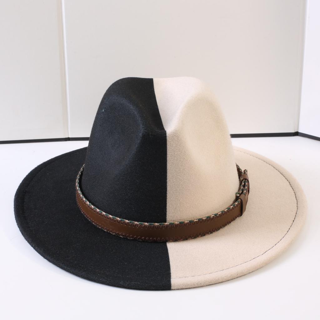 Popular European and American Classic Double-color Wide-brimmed Top Hat Men's and Women's Fashion OL Style Cowboy Hat Jazz Hat