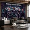 Chainsaw Man Wall Tapestry Aesthetic Wall Hanging Printed Fabric Blanket Decorative Tapestries For Bedroom Living Room Home Decor