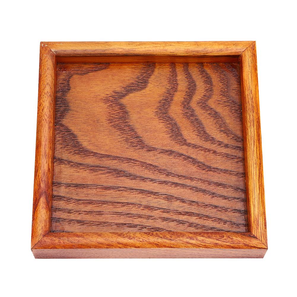 Quadratische Massivholz-Teeschale Teetassen-Tablett Ständer Tablett Kaffee Sushi Snacks Servierteller Aufbewahrungstablett Für Café Restaurant