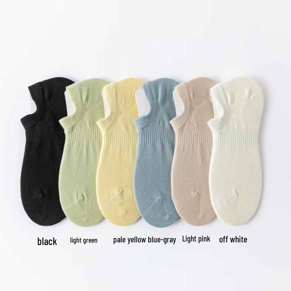 

Унисекс Однотонные Хлопковые Носки-Лодочки - Нескользящие, Тонкие, Невидимого Стиля для Весны и Лета, Доступны в Разных Цветах One Size