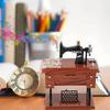 Vintage Sewing Machine Music Box Model Antique Style Treadle Mechanical Desktop Decor Miniature Craft For Nightstand Accents