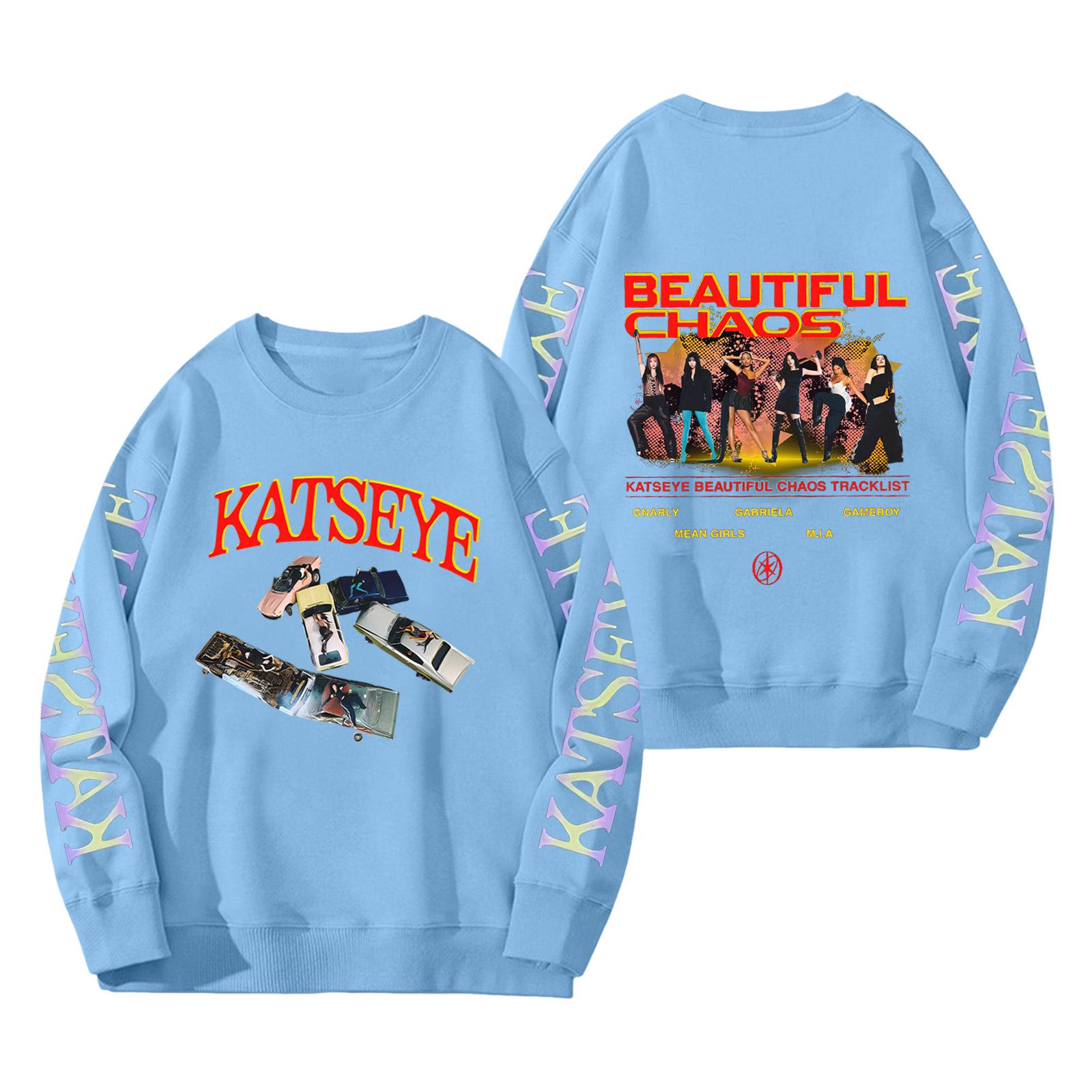 

Women s Fashion Long Sleeve Print Round Neck Loose Pullover Sweater Top XL синий