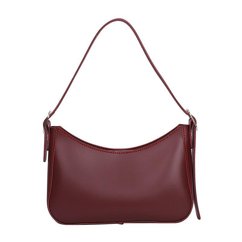 Trendy DIY Solid Color Single Shoulder Retro PU Women's Bag