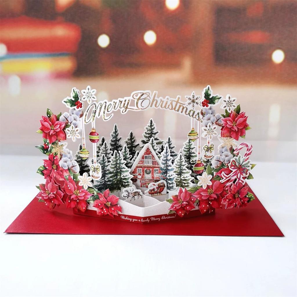 New Year'S Greeting Card 3D Three-Dimensional Table Card Valentine'S Day Blessing Gift Children'S Greeting Card
