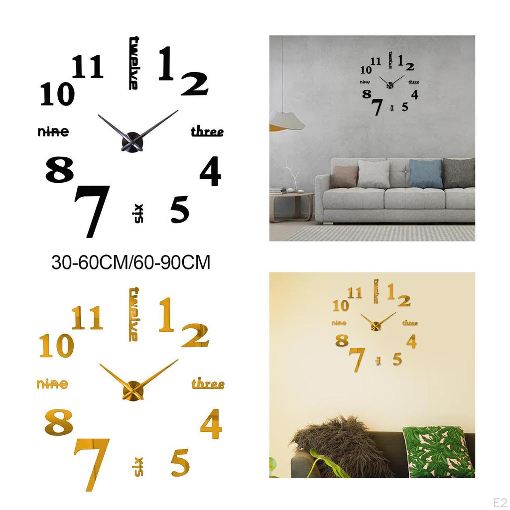 Clock Detachable Frameless Silent Hanging Digital DIY Acrylic Home Decoration Living Room