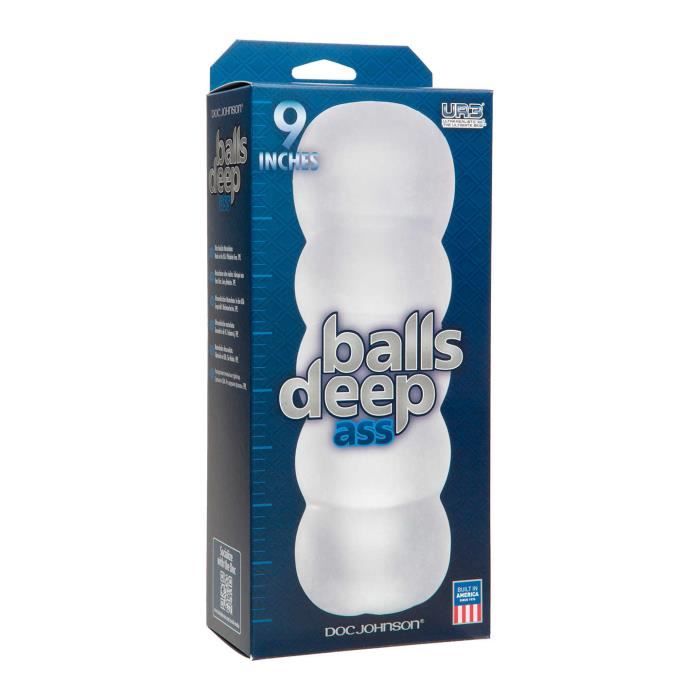 Masturbateur - Doc Johnson - Balls Deep Ass 9'' - Blanc - Silencieux - Texture Stimulante