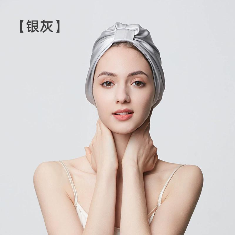 100% Mulberry Silk Hood Sleeping Cap Women's Night Hat 19 Momme with Adjustable Ribbon Hair Care