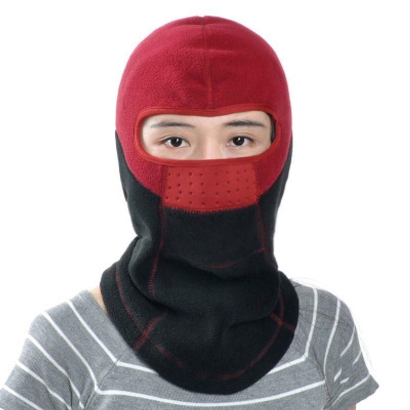 

Зимняя уличная спортивная шапка Ветрозащитный термо головной убор Велосипедный флисовый головной платок Защита от холода Мужская и женская мотоциклетная маска-шарф Red Black All yards