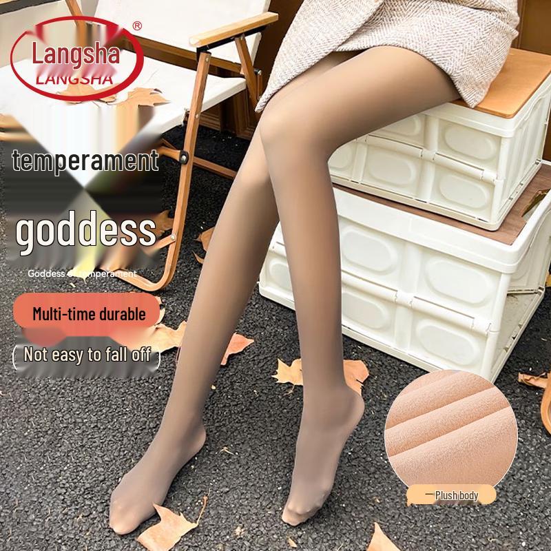 

Langsha Women s Faux Sheer Thermal Tights One Size