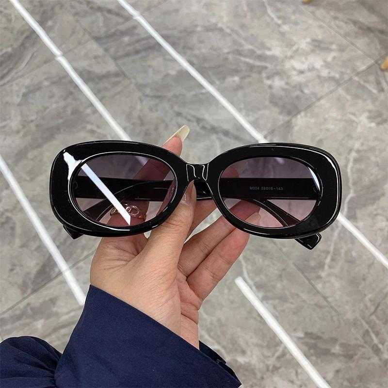 New Oval Big Frame Ladies Sunglass  Fashion Femalle Sunglasses Trendy Retro Designer Sun Shades Eyewear Uv400