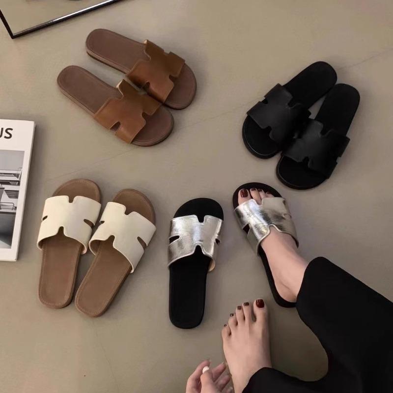 Wind advanced sense~ slippers summer wear new flat-bottomed beach vacation word