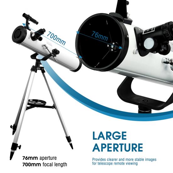 Telescope Large Aperture High Magnification Multifunction 76mm/700mm Monocular Astronomy Telescope with Tripod Finder