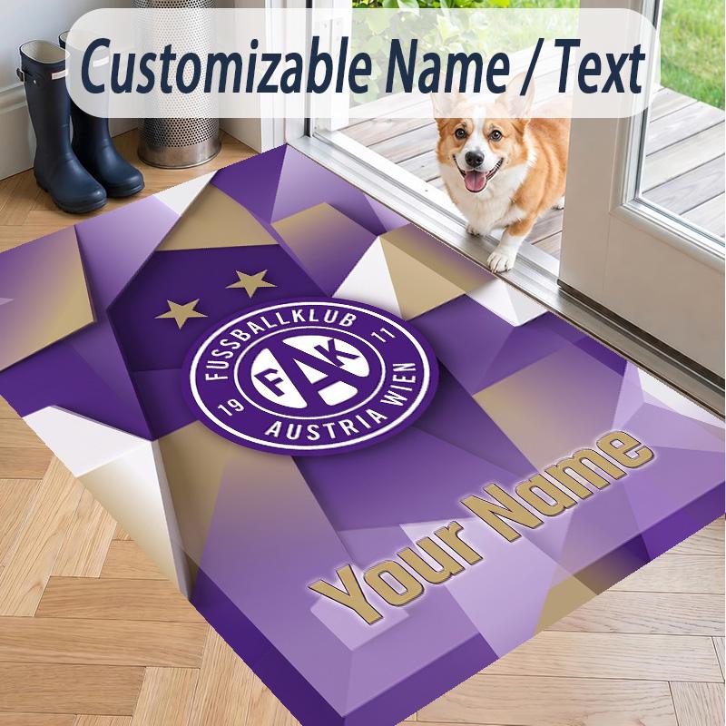 Custom Text Printed Rug Austria Wien FC Non Slip Floor Carpet For Home Room Decor