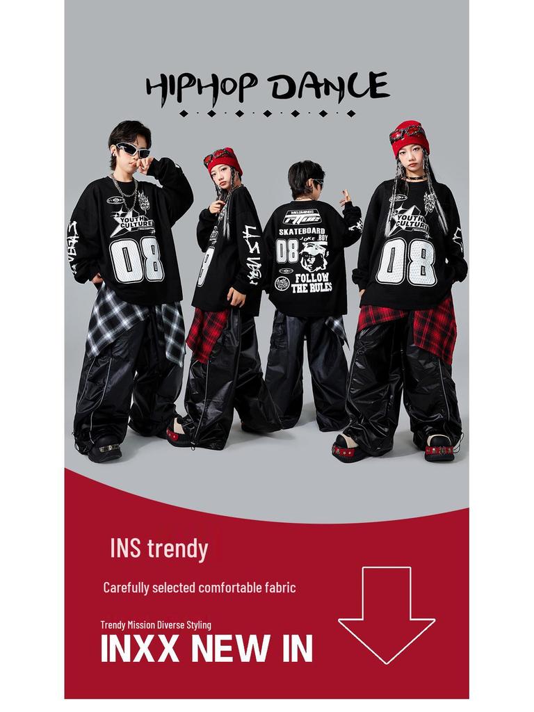 Modne ubrania Hip Hop dla dzieci - Chłopców i Dziewcząt - Fajny Streetwear na występ Sylwestrowy