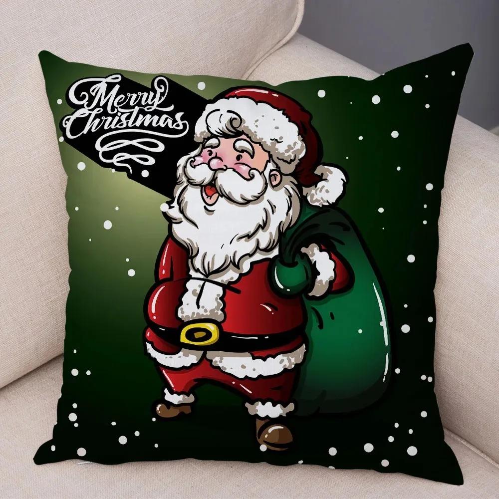 Christmas Themed Pillowcases Car Accessories Office Santa Claus Living Room Sofa Home Pillowcases