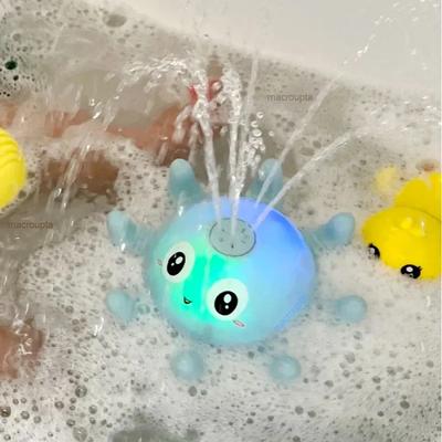 Jouets de bain pour bébé, douche à eau pulvérisée, jouets de bain pour enfants, boule de bain électrique en forme de baleine avec musique légère, jouets lumineux à LED, jouet de baignoire