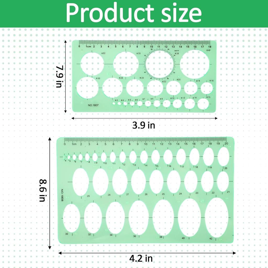 5 Pack Circle Template Circle Round Stencil Templates for Drafting Drawing Stencils Drafting Tools for Office and School Building Formwork Drawings