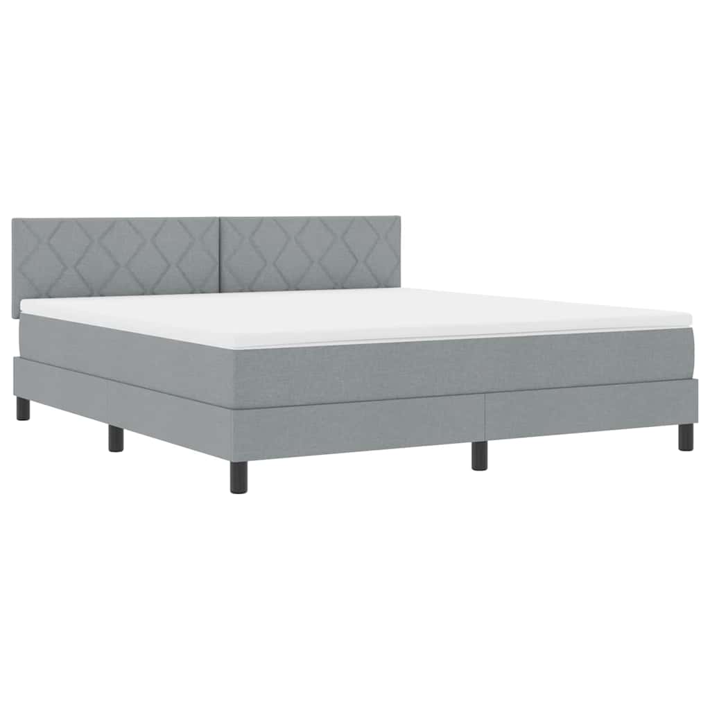Boxspring Bed with Headboard Light Gray 180 x 200 cm Fabric