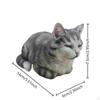 Figurine Sleeping Cat Statue Compact Decorative Resin Animal Sculpture for Dining Room