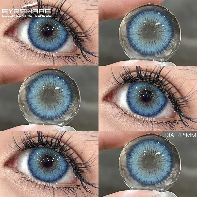 1 Pair Colored Contact Lenses for Eyes Black Big Lens Gray Pupils Lenses Brown Lenses Fashion Eye Contacts Yearly