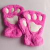 Cute Cat Claw Paw Plush Mittens Warm Soft Plush Short Fingerless Fluffy Bear Gloves for Woman