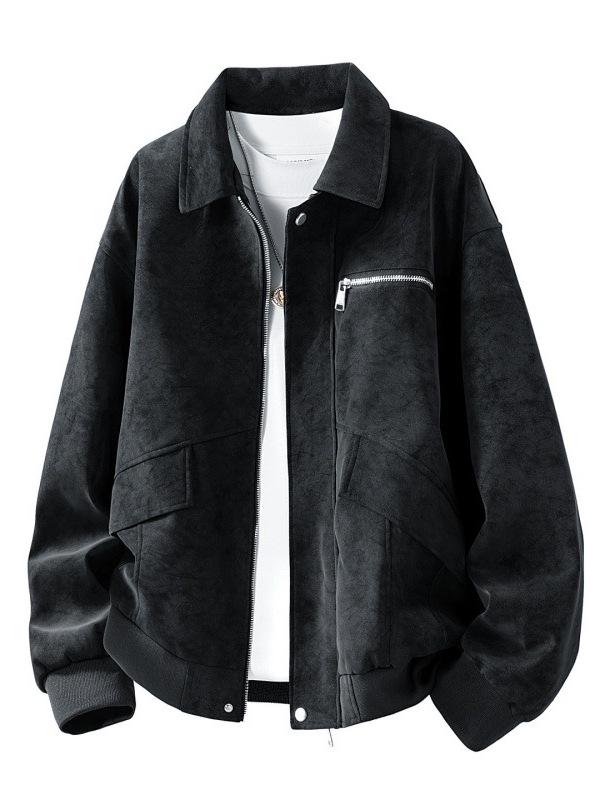 Spring & Autumn Youth Men’s Retro Leather Workwear Jacket - Japanese Hong Kong Trend