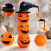Inflatable Pumpkin with Witch Hat Spooky Stacked Jack-O'-Lantern Eye-Catching