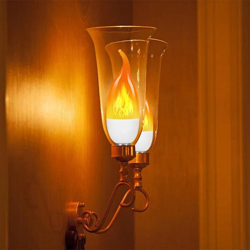 Hot Sale E14 LED Flame Effect Bulb 4 Modes Flickering Light for Christmas Party Garden Outdoor Decoration led bulb