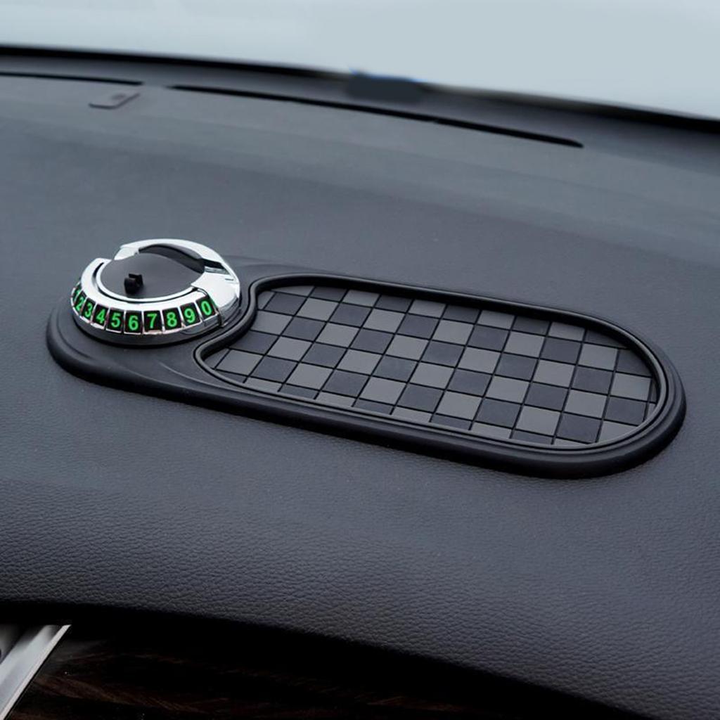 Car Slip Pad Multifunctional Mobile Phone Holder, Car Navigation Sunglasses Holder, Parking Sign Central Control Storage Rack