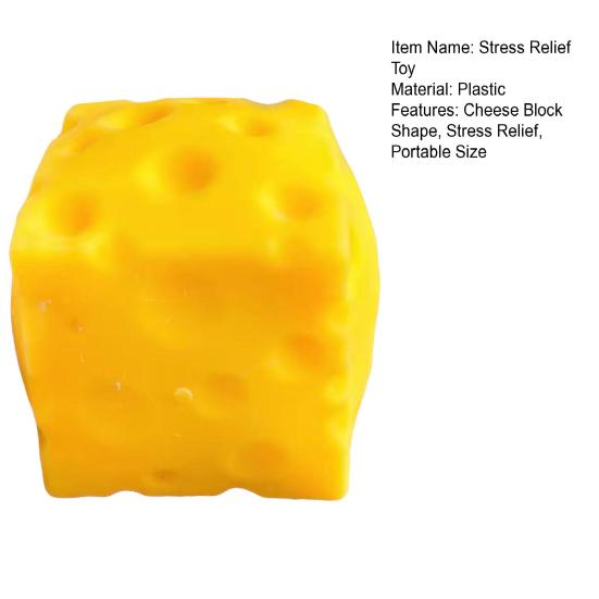 Large Cheese Squeeze Toy Stress Relief Cheese Block Fidget Toy Relaxation Focus Aid Stress Ball Simulated Cheese Cube Sensory Toy