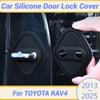 For TOYOTA RAV4 2013-2025 Silicone Car Door Lock Buckle Protection Cover Elastic Anti-Collision Shock Absorbing Pad Cushion