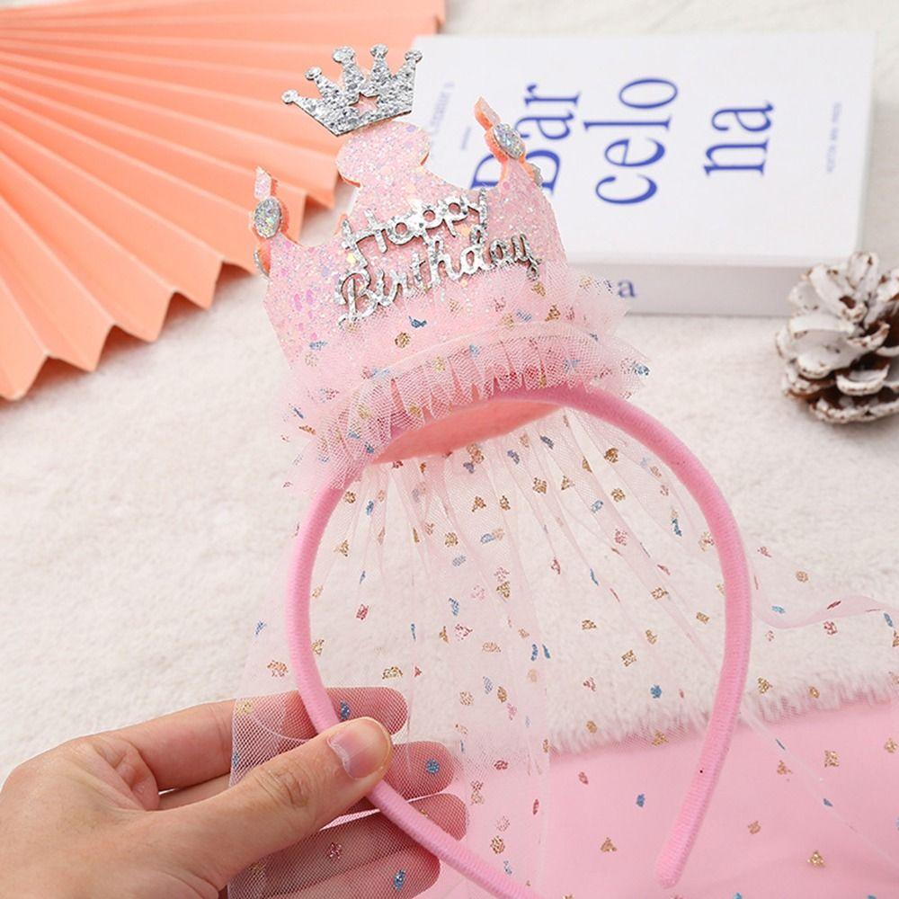 Decor Mesh Sequin For Kids Korean Style Headband Hair Accessories Birthday Hairband Girls Hair Hoop