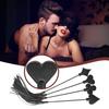 Poker-Themed Faux Leather Paddle for BDSM Play Spanking Tool with Fringe & Card-Shaped Slapper Ergonomic Handle Discreet Adult Toy for Couples'