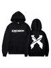 Excision 2026 World Tour Merch Long-Sleeve Hoodie – Men's Streetwear-Style Loose-Fit Hip-Hop Top