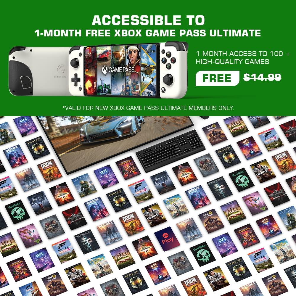 GameSir X2 Pro Xbox Smartphone 1 Month Xbox Game Pass Ultimate Rear Wired No Android Game Mobile Compatible with and Diablo White [Xbox License] -