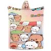 Bubu and Dudu Kawaill Couple Bears Blanket Fleece Cozy Super Soft Throw Blanket for Sofa Bedding Throws