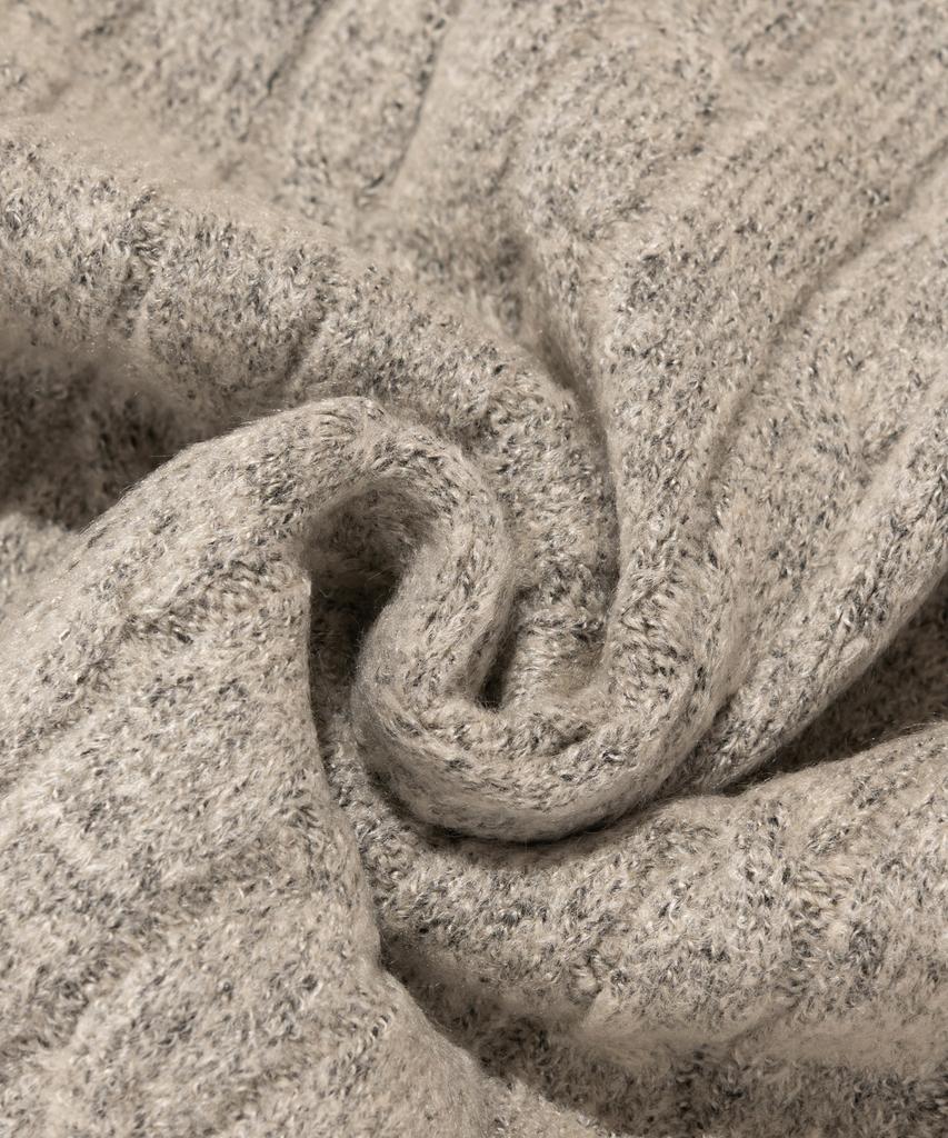OTHERFITS Cable Henley Neck Round Knit (Beige)