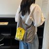 Borsa a Spalla Grande Capacità con Cuciture Colorate Borsa a Tracolla Leggera da Donna con Tasche Multiple