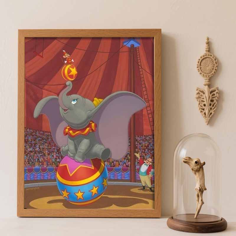 Disney Diamond Painting 5D Handmade DIY Dumbo Circus Diamond Stickers Home Room Decorations Gifts Round 20x30cm