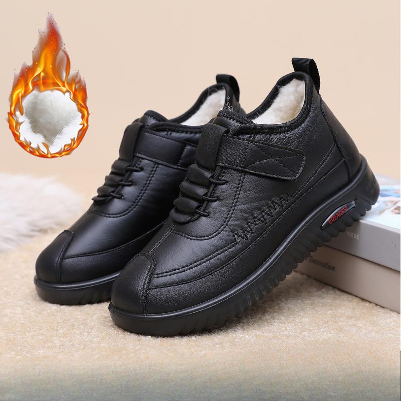 New Women's Cotton Boots Non-slip Comfortable Mother's Cotton Shoes Plus Velvet To Keep Warm Middle-aged Elderly Snow Boots