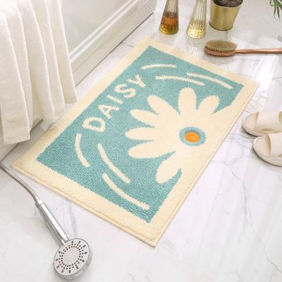 Fresh Ins Wind Small Daisies Tufted Floor Mat Household Bathroom Door Carpet Bathroom Non-slip Mat Absorbent Foot Mat