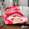 Custom Name Strawberry Shortcake Garden Party Party Blanket For Couch Bed Plush Cozy Fuzzy Blanket Super Soft Warm Blankets For Fall And Winter 091625