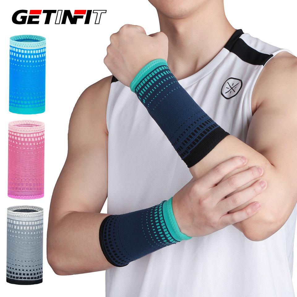 Getinfit 1/2Pcs Wrist Guard 3D Weaving Prevent Tremors Strains 4-Sided Elastic Pressure Support