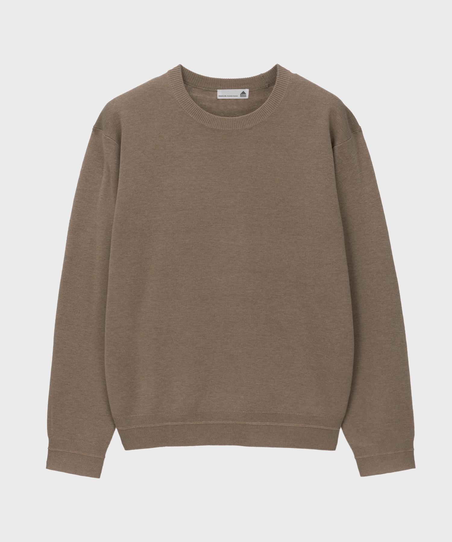 Basic House Uni Daily Round Neck Knit Beige Lwkt7101 Na/095
